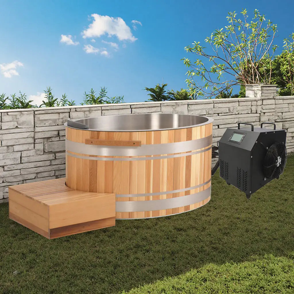 ICE TUB – Large Oval Cold Plunge Tub for Recovery & Wellness (Red Cedar)