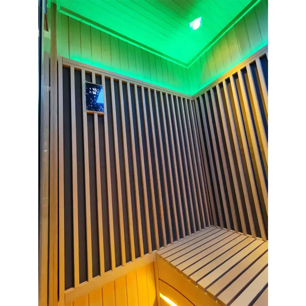 2-6 Person Far Infrared Reclining Chair Hemlock Sauna Room - Reclining Chair + Regular Seat