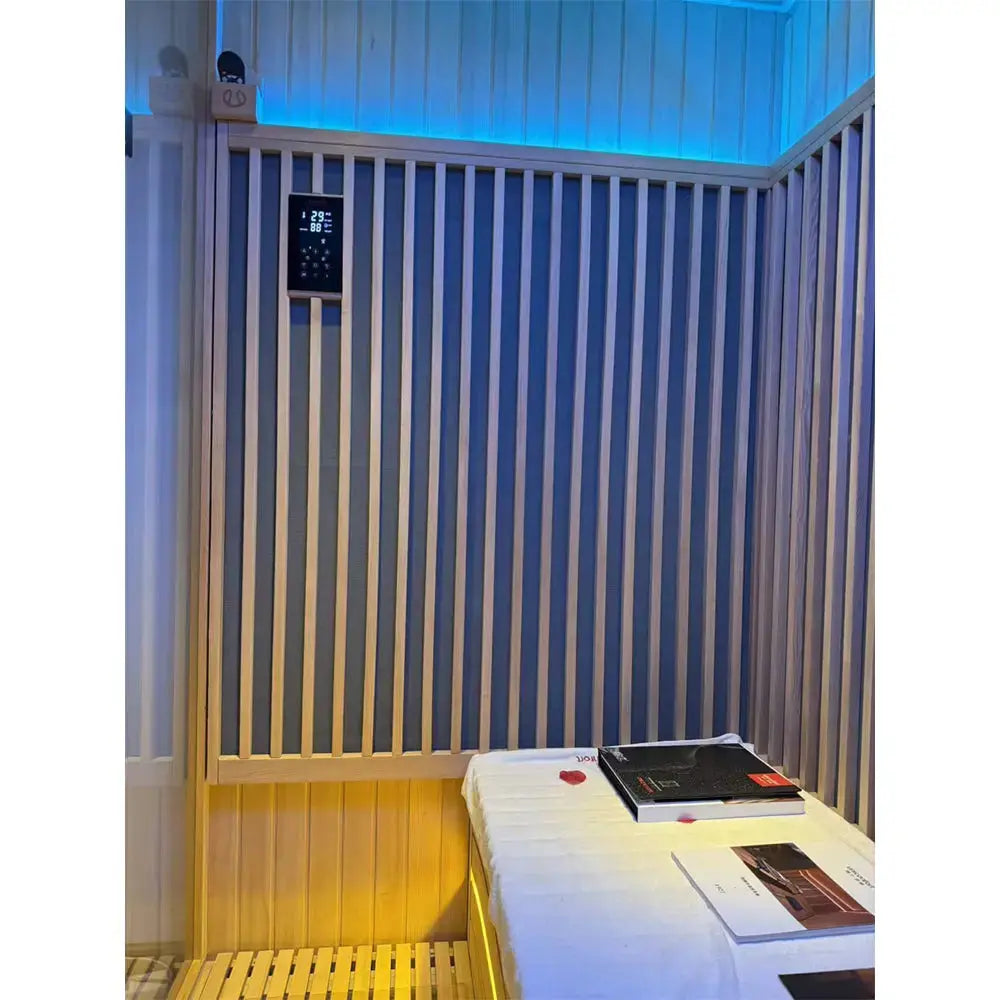 2-6 Person Far Infrared Reclining Chair Hemlock Sauna Room - Reclining Chair + Regular Seat