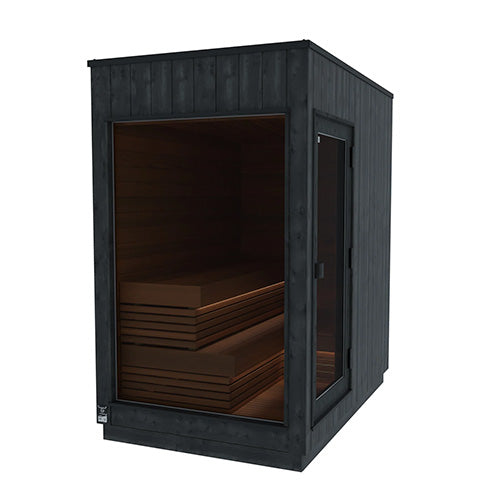 ThermaSol Nordic Misty Sauna Cabin | Small Size, Right Door, 6.0kw Spirit Electric Heater w/WiFi, Safety Rails, CX45 | Onyx Deluxe Accessory Kit