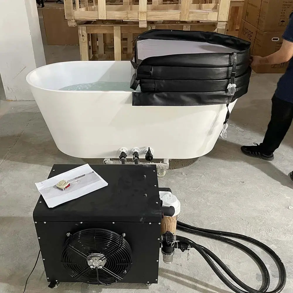 ICE TUB – 1-Person Oval Acrylic Cold Plunge Tub with Chiller for Recovery & Thermal Contrast Therapy