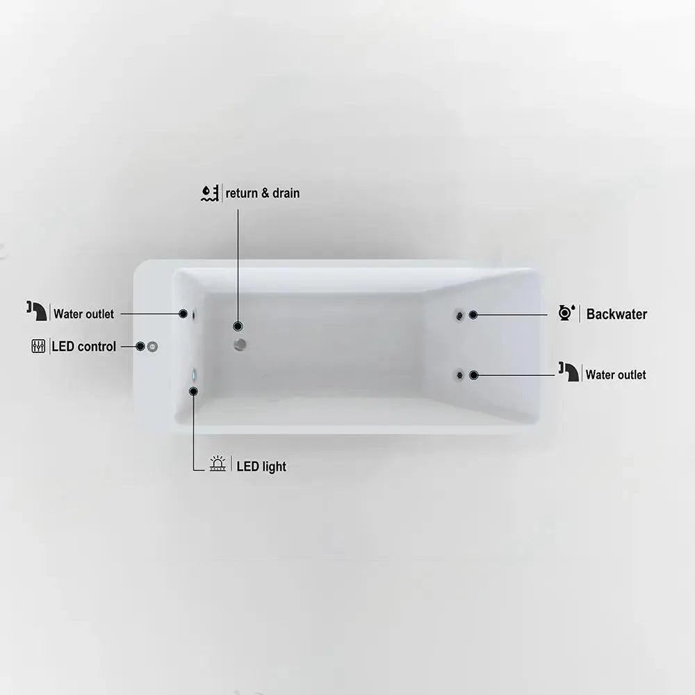 ICE TUB – Rectangular Acrylic Cold Plunge Tub with Chiller for Recovery & Thermal Contrast Therapy