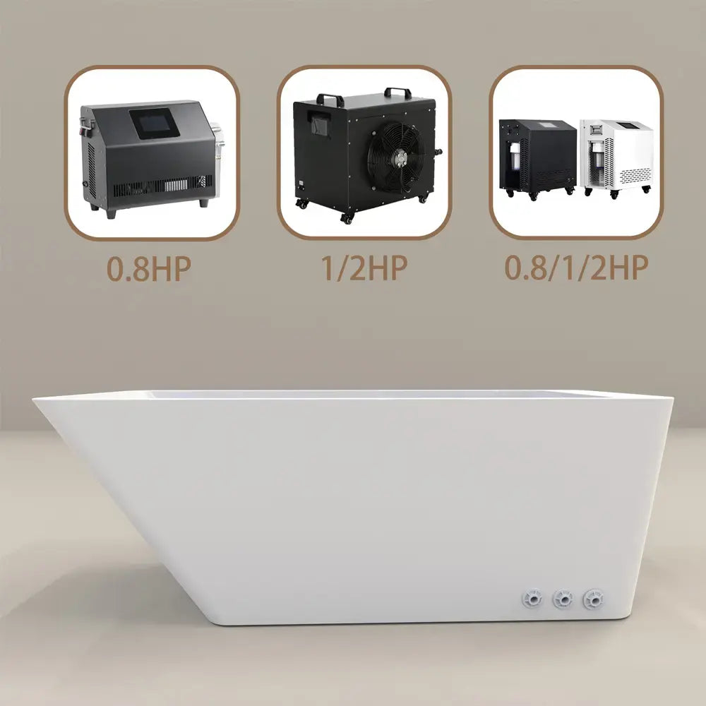 ICE TUB – Rectangular Acrylic Cold Plunge Tub with Chiller for Recovery & Thermal Contrast Therapy
