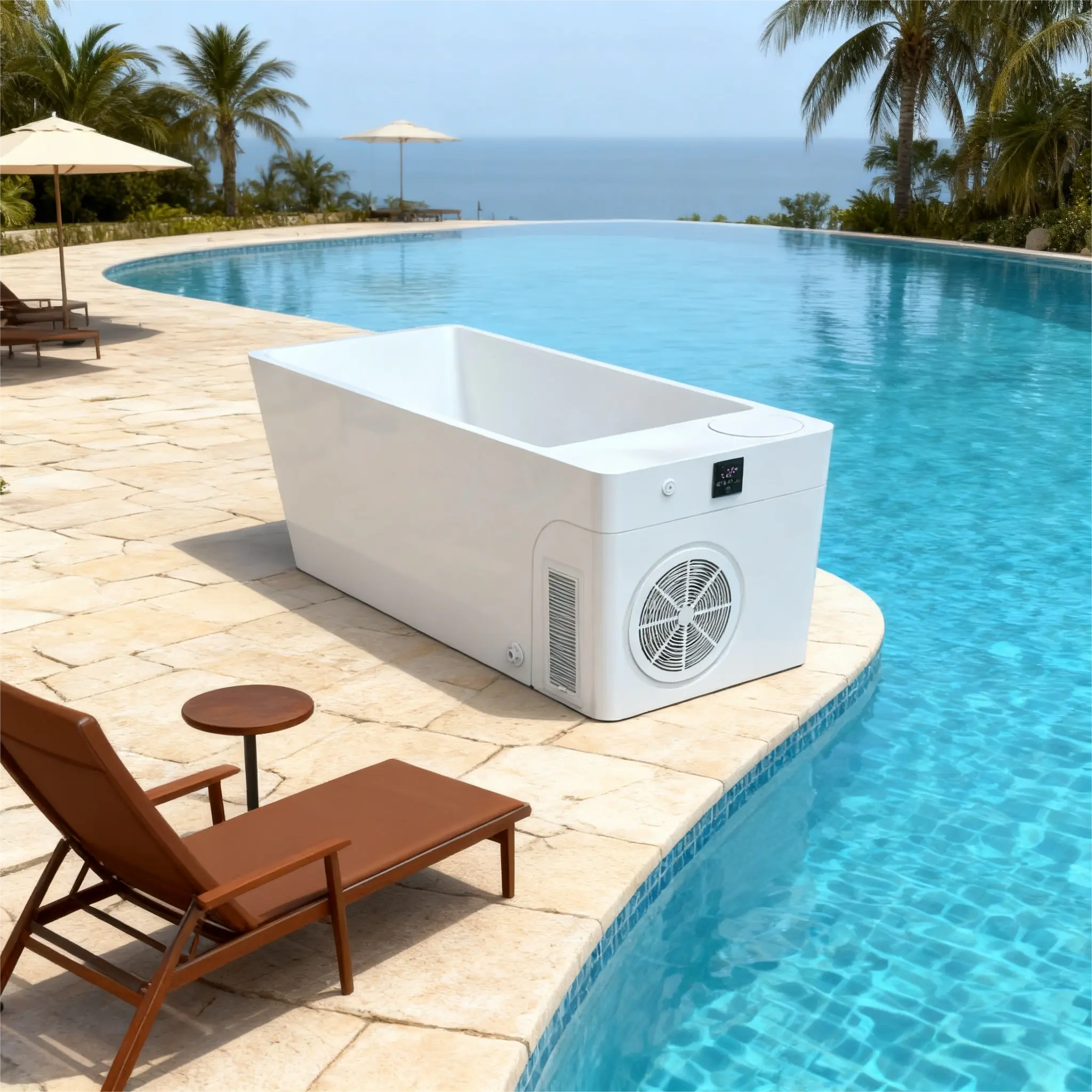 Anyi Acrylic ICE TUB – Single Person Cold Plunge Tub with Ice Bath Chiller for Recovery & Wellness