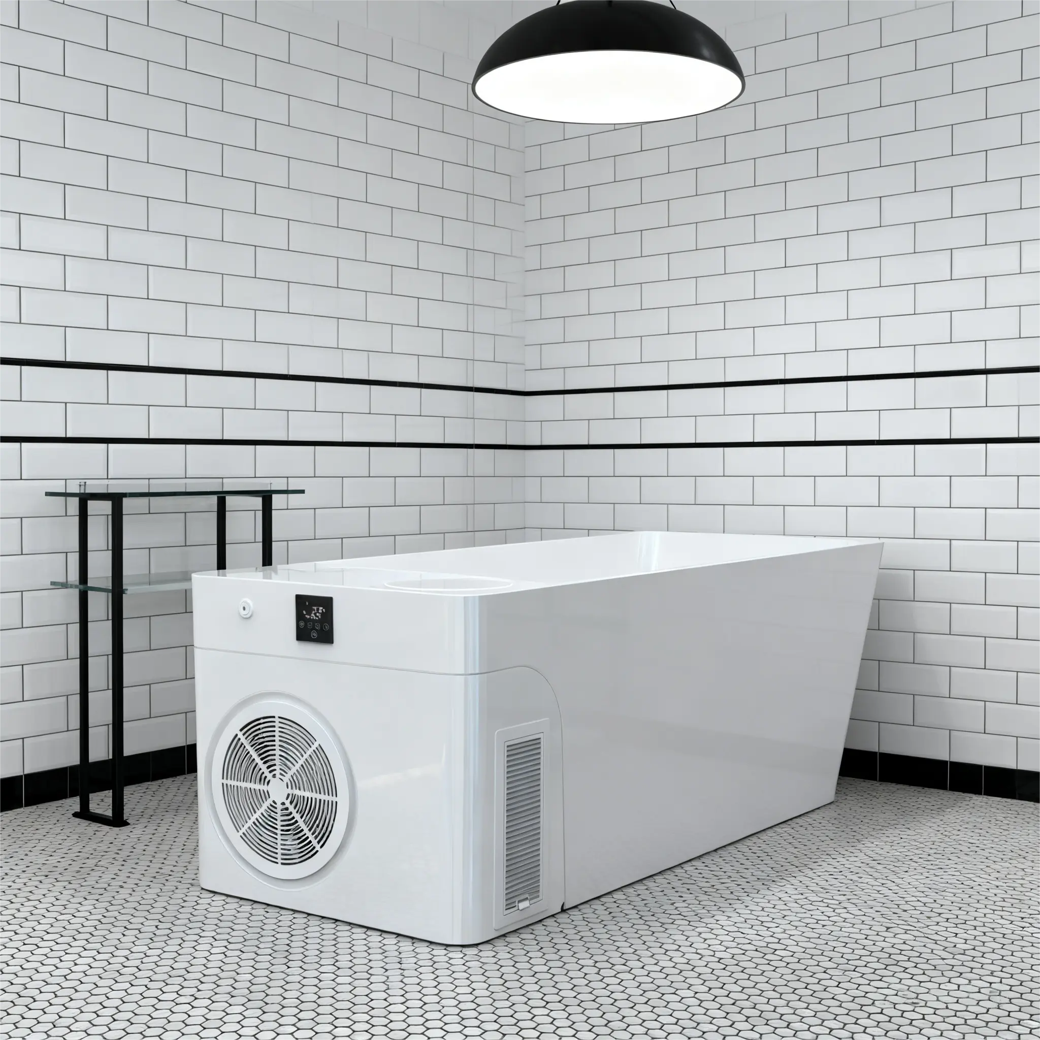 Anyi Acrylic ICE TUB – Single Person Cold Plunge Tub with Ice Bath Chiller for Recovery & Wellness
