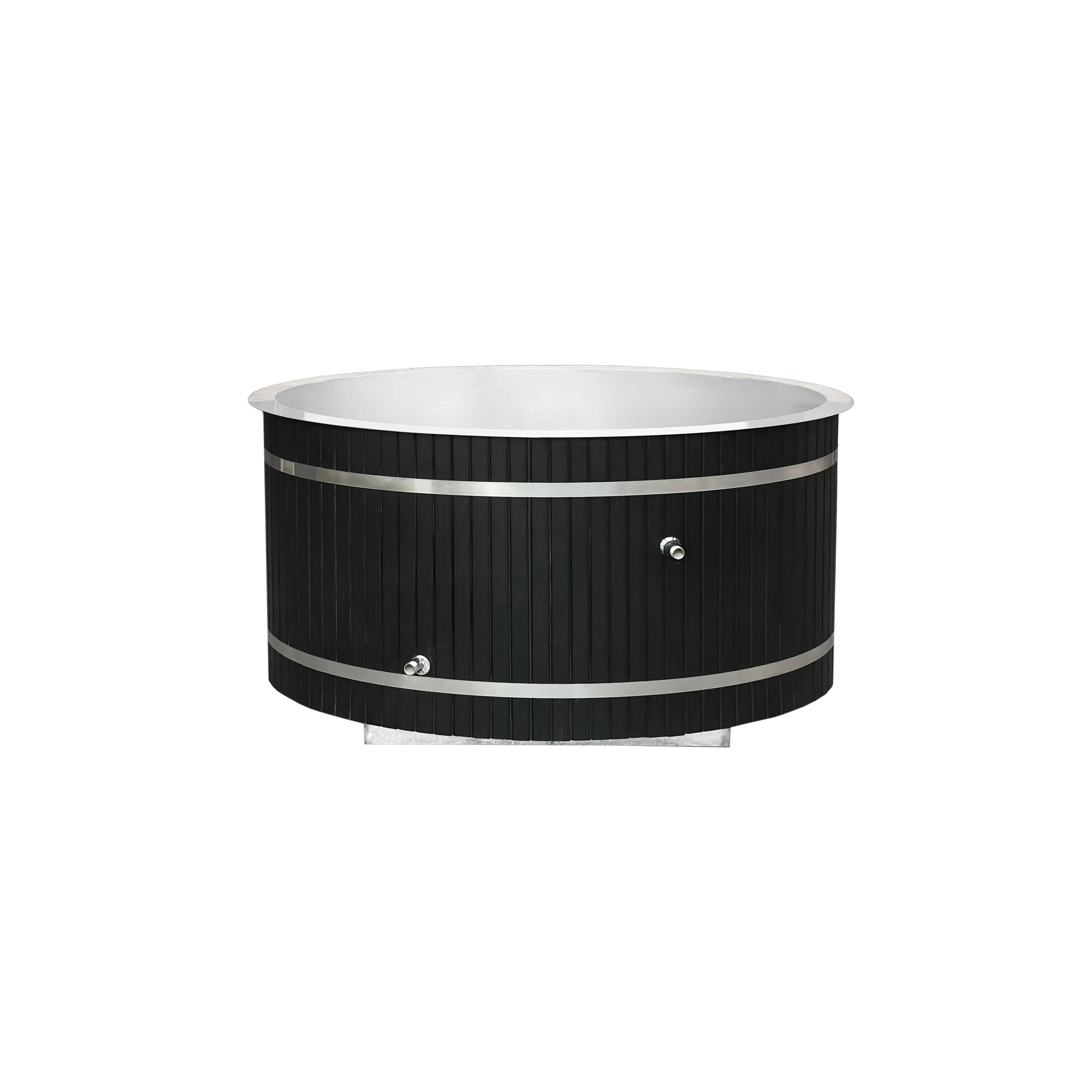 ICE TUB – Black Oval Red Cedar Cold Plunge Tub with Chiller for Recovery & Thermal Contrast Therapy