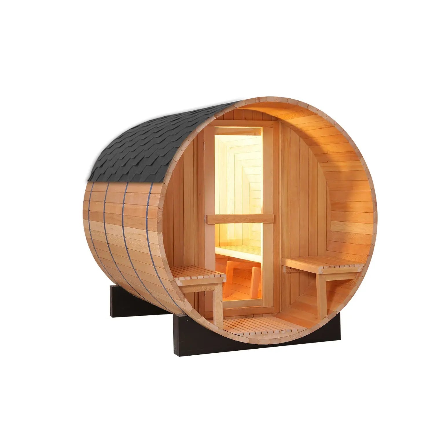 4 Person Outdoor Hemlock Barrel Sauna