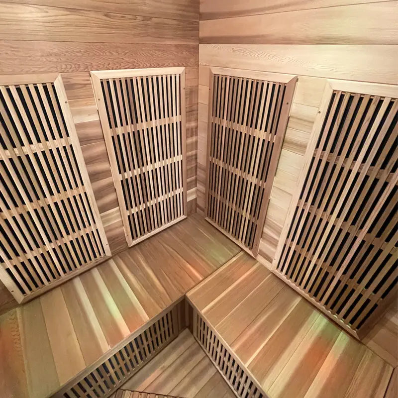 2-3 Person Far Infrared Sauna – Home Sauna Cabin with Oxygen Ionizer & Color Therapy Lights