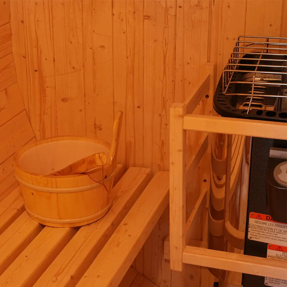 2-4 Person Outdoor Barrel Sauna - Premium White Pine Construction | Backyard Steam Relaxation Haven