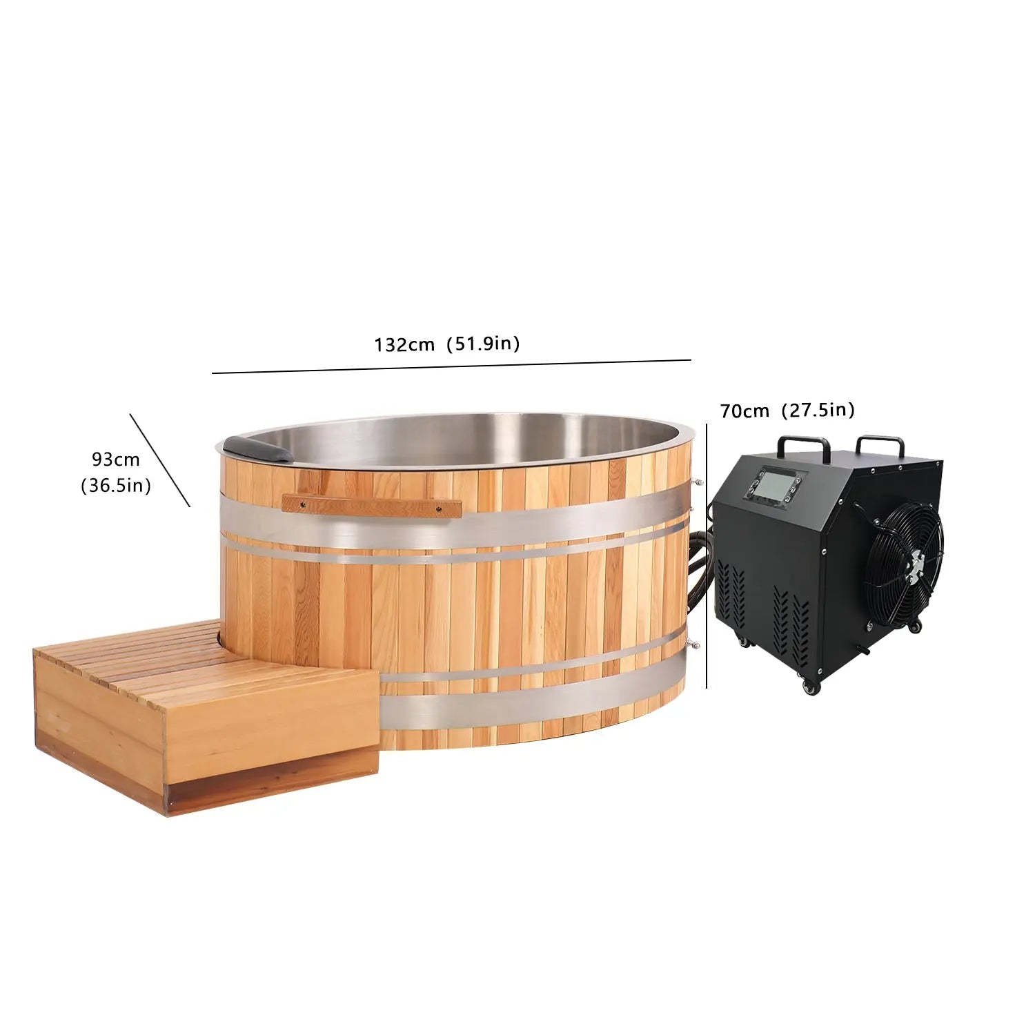 ICE TUB – Large Oval Cold Plunge Tub for Recovery & Wellness (Red Cedar)