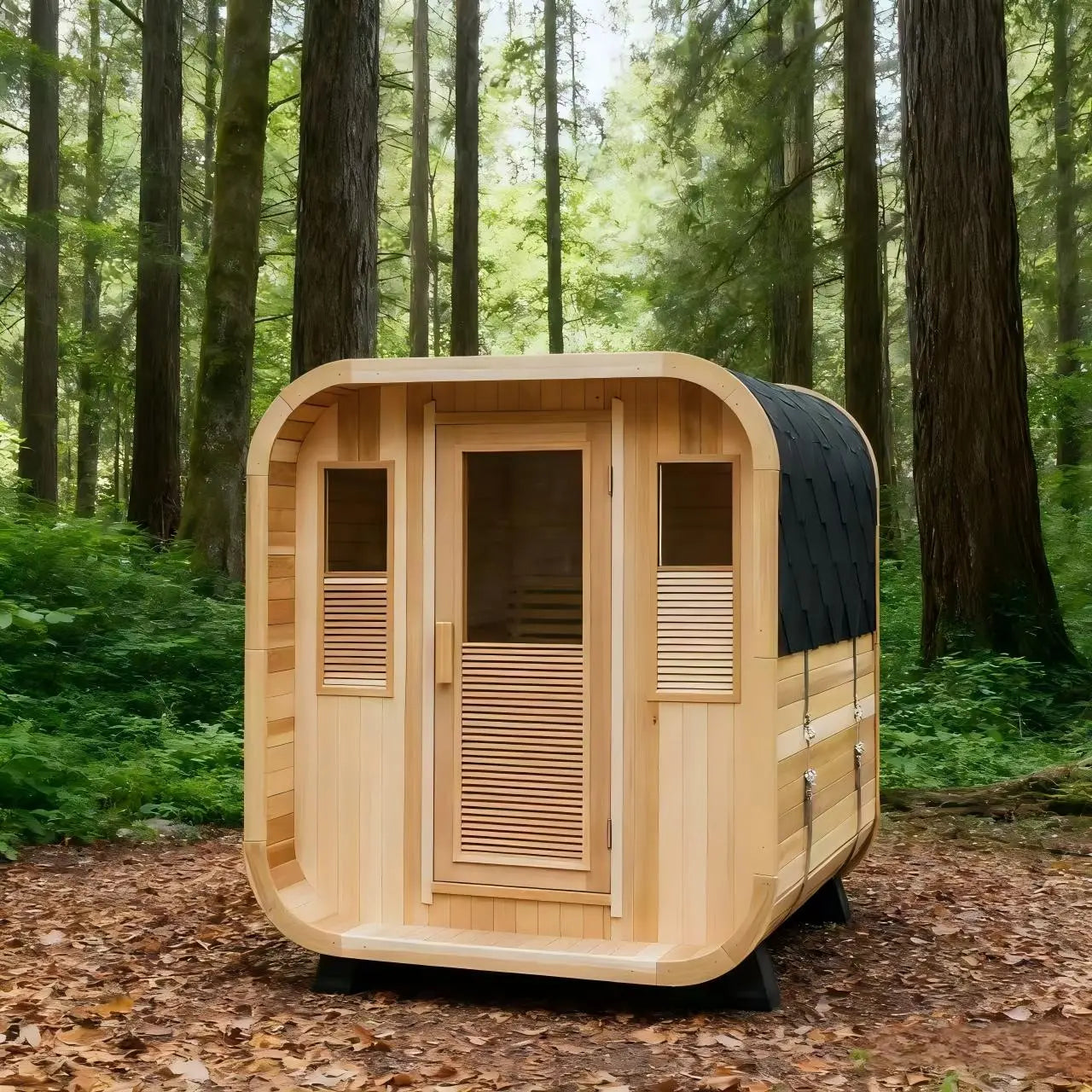 Anyi Red Cedar Outdoor Sauna – 4–6 Person Traditional Steam Sauna with 6kW Heater