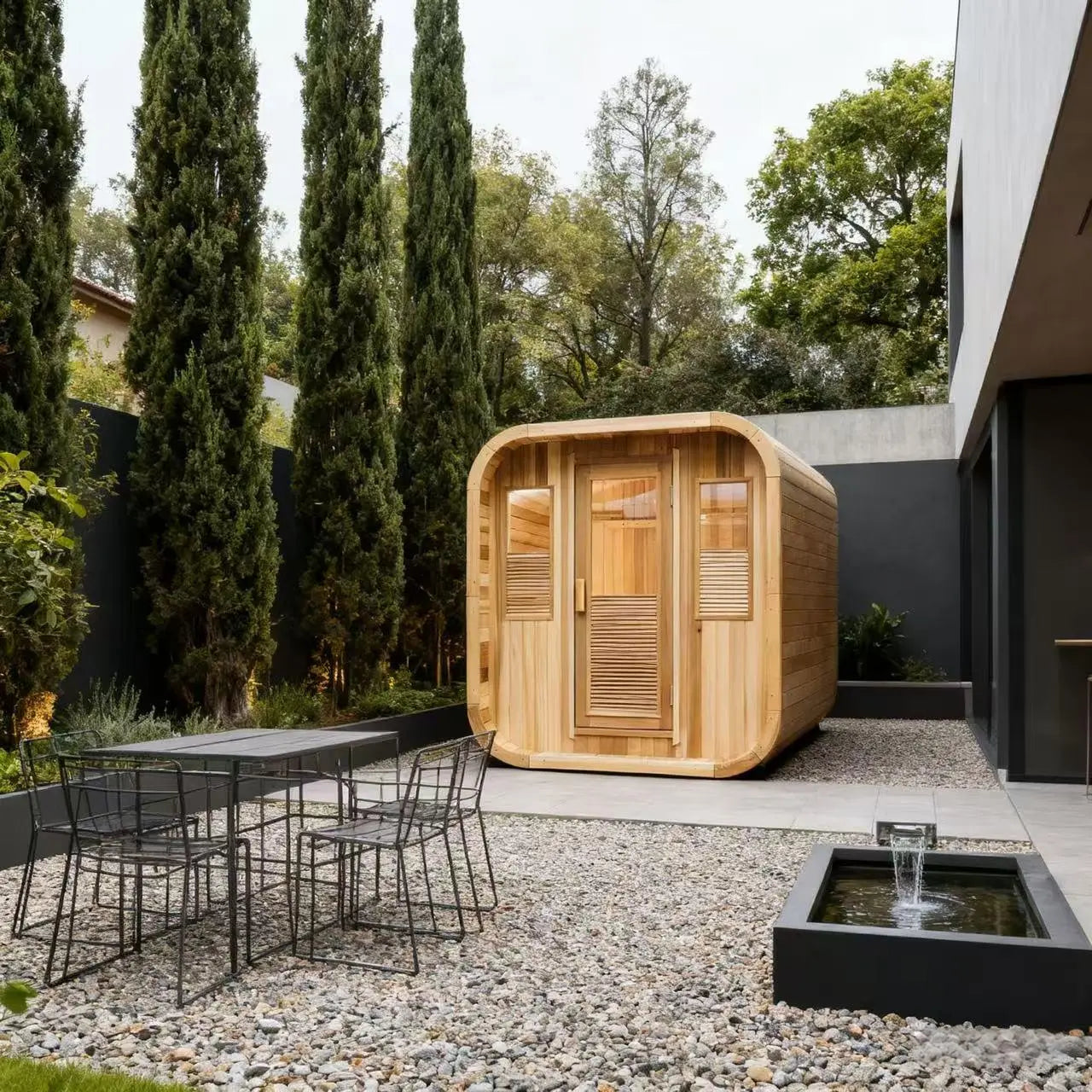 Anyi Red Cedar Outdoor Sauna – 4–6 Person Traditional Steam Sauna with 6kW Heater