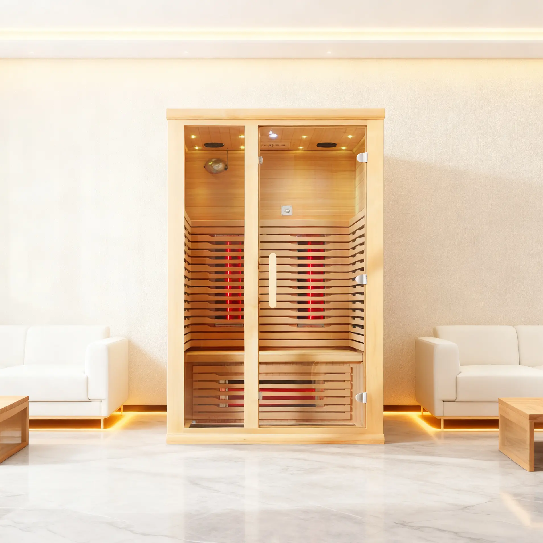 Far Infrared Sauna – Premium 1–2 Person Home Wellness Cabin with Chromotherapy & Oxygen Ionizer