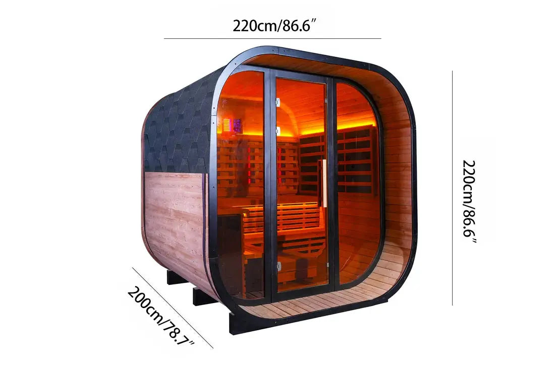 Anyi-9 Square Infrared Sauna – Carbonized Spruce