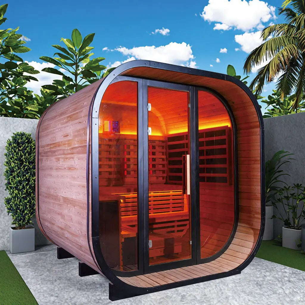 Anyi-9 Square Infrared Sauna – Carbonized Spruce