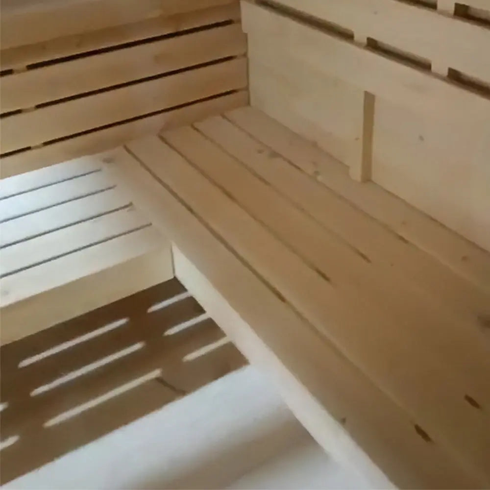 6-Person Square Luxury Outdoor Sauna with Private Changing Room – Premium Backyard Wellness