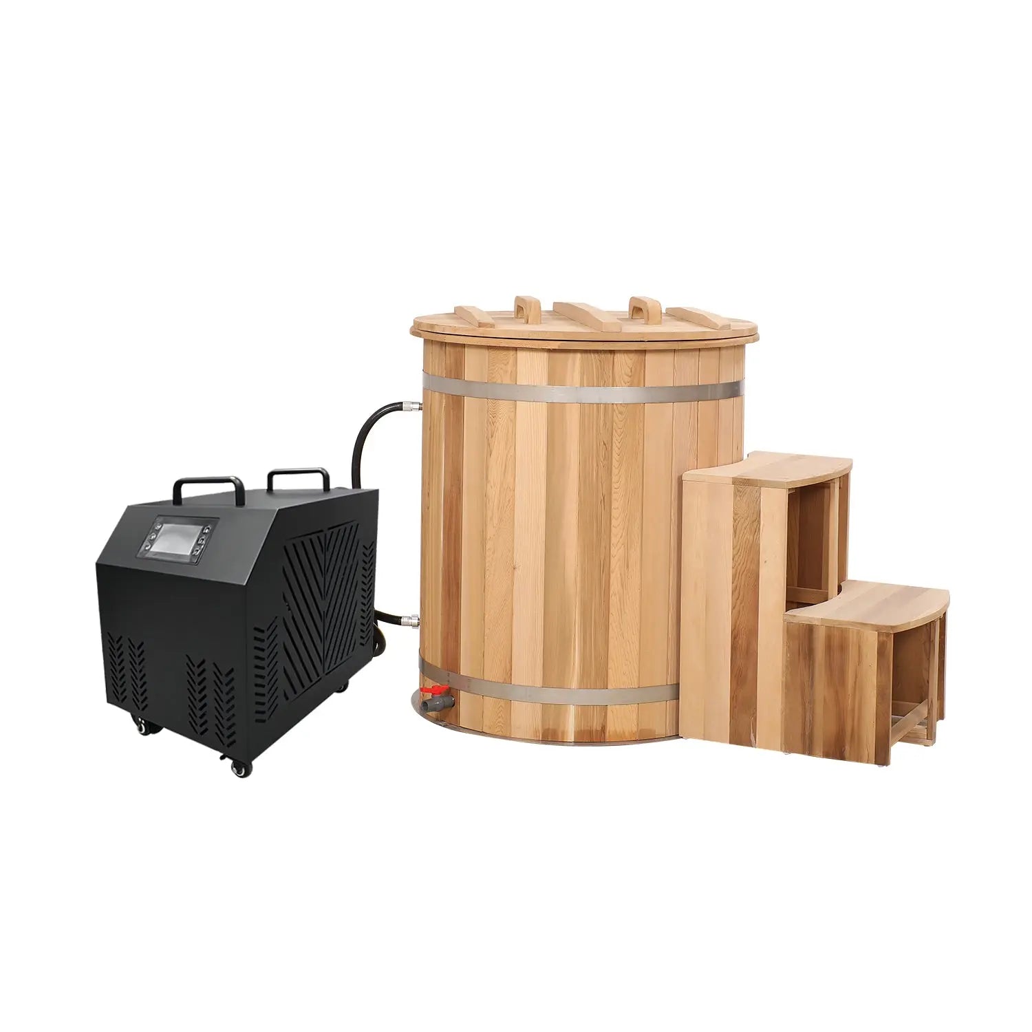 ICE TUB – Personal Cold Plunge Tub for Recovery & Wellness, Red Cedar Ice Bath with Chiller
