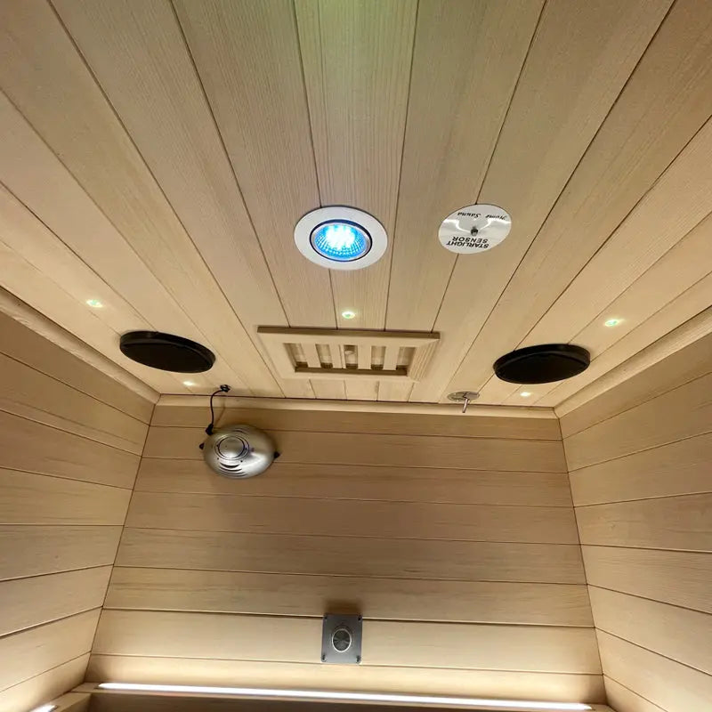 1-Person Infrared Sauna – Compact Home Sauna Cabin with Oxygen Ionizer & Color Therapy Lights