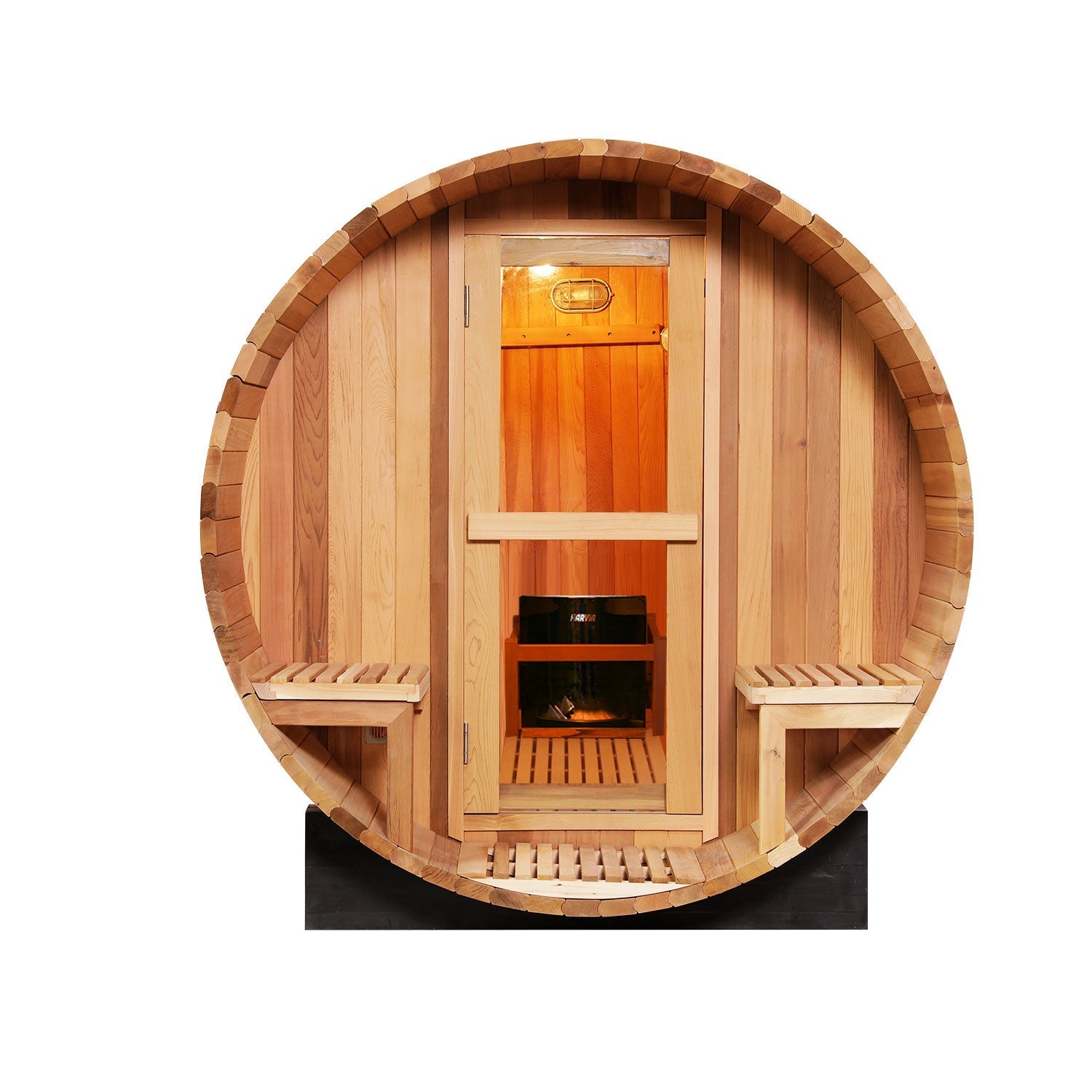 6 Person Outdoor Barrel Sauna with Front Porch