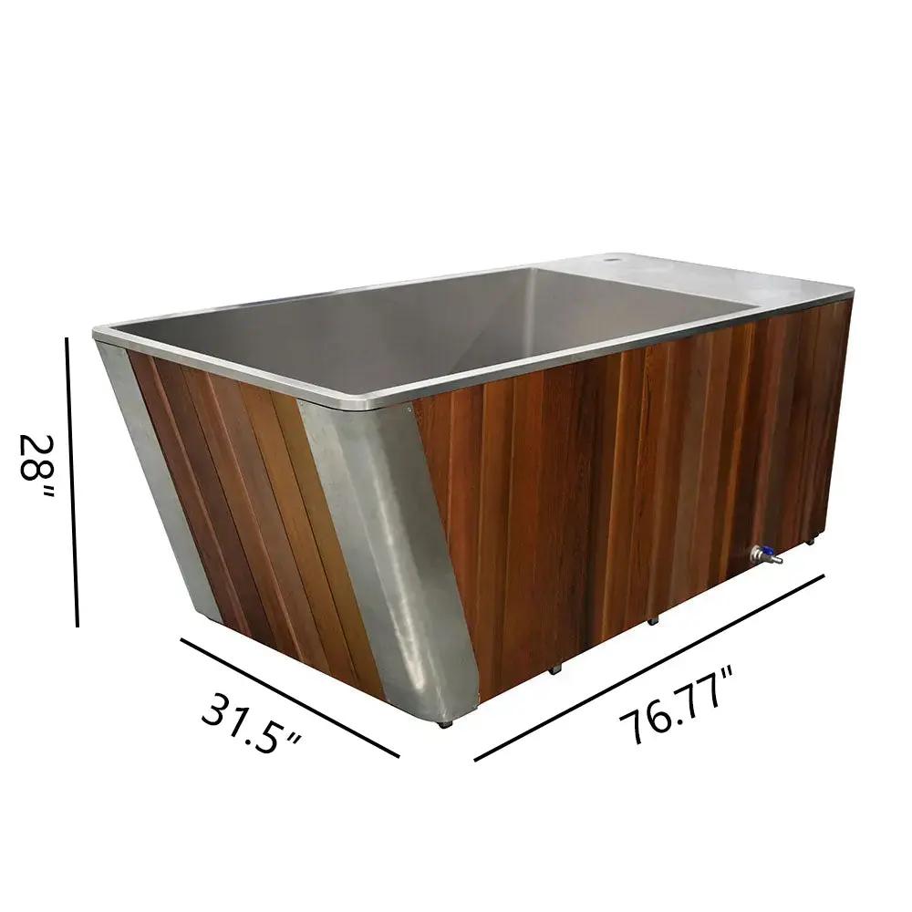 Wooden All-in-One Ice Tub – Cold Plunge Bath with Chiller for Recovery & Wellness