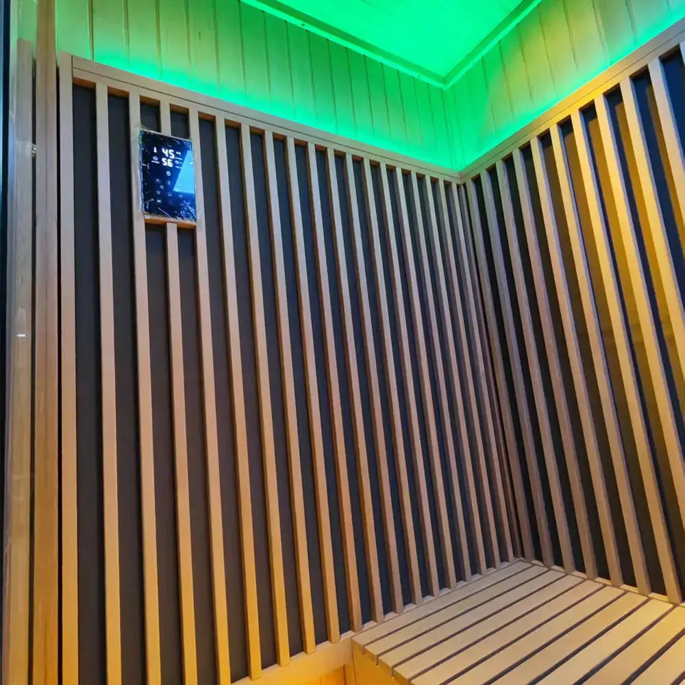 2-6 Person Far Infrared Reclining Chair Hemlock Sauna Room - Reclining Chair + Regular Seat