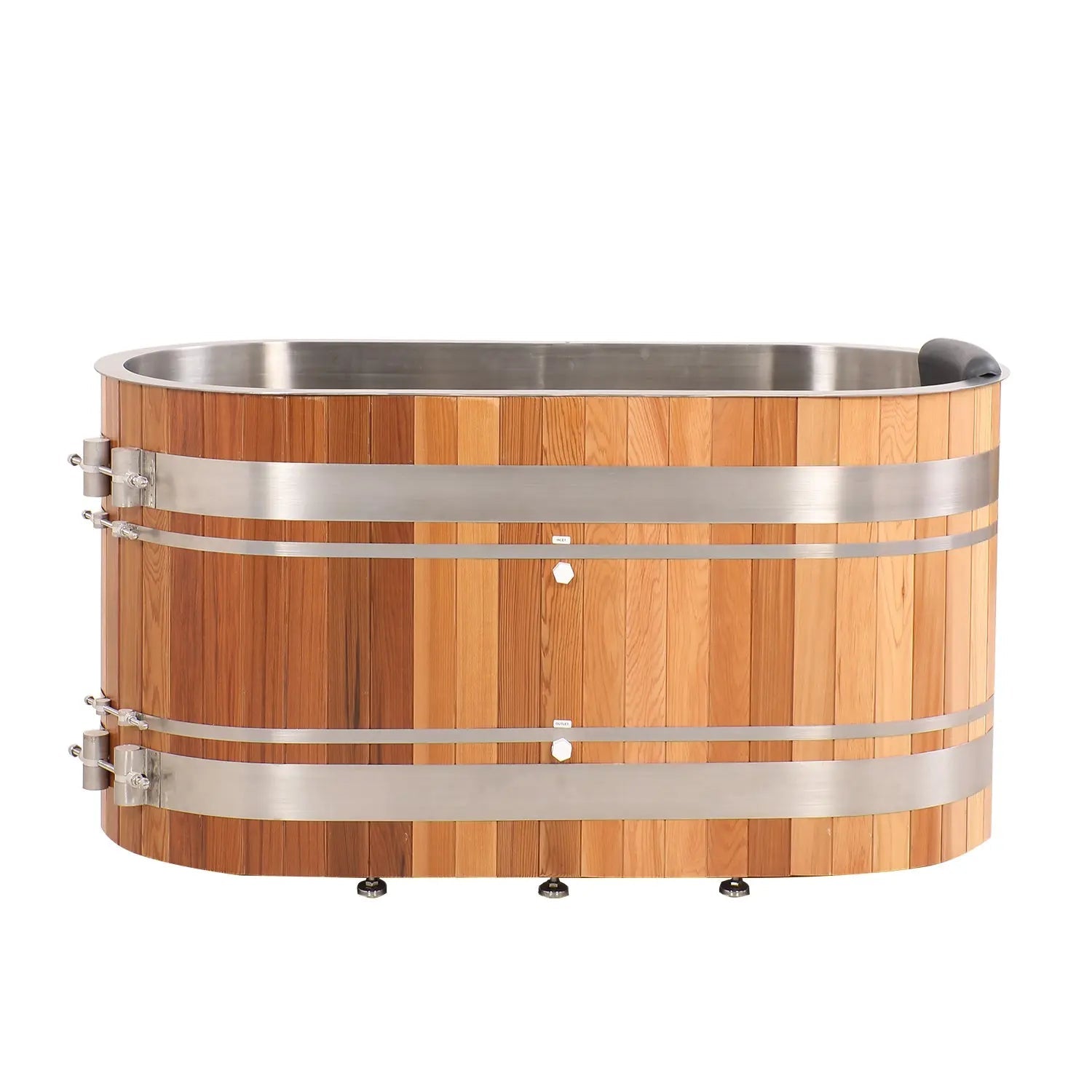 ICE TUB – Single-Person U-Shaped Cold Plunge for Recovery & Wellness, Red Cedar Ice Bath with Chiller