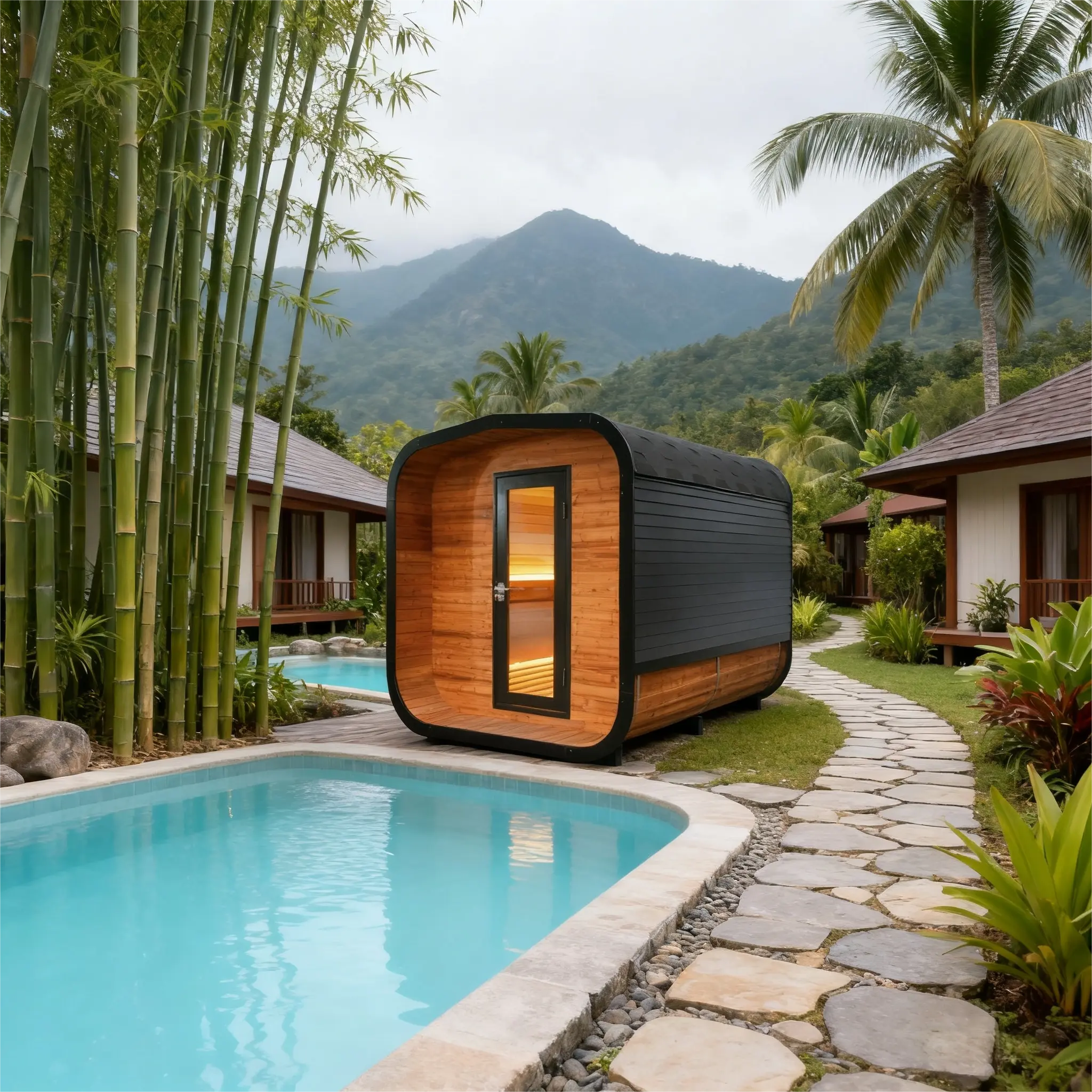 6 - Person Square Traditional Steam Sauna: A Haven of Relaxation and Wellness