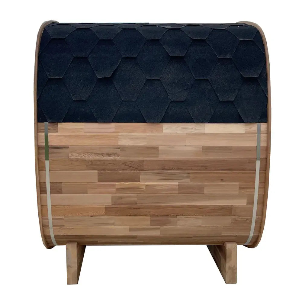 4-Person Premium Canadian Red Cedar Outdoor Traditional Steam Sauna with Tinted Glass Panels