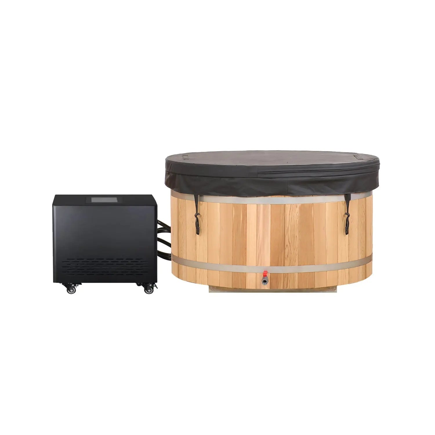 ICE TUB – 2-Person Oval Cold Plunge for Recovery & Wellness, Red Cedar Ice Bath with Chiller