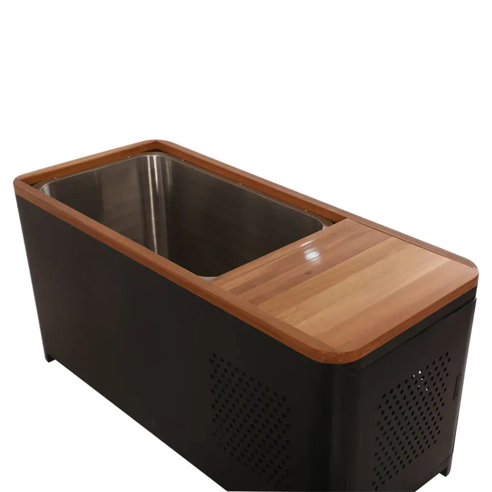 Black Rectangular Ice Tub – Outdoor Cold Plunge Recovery Bath