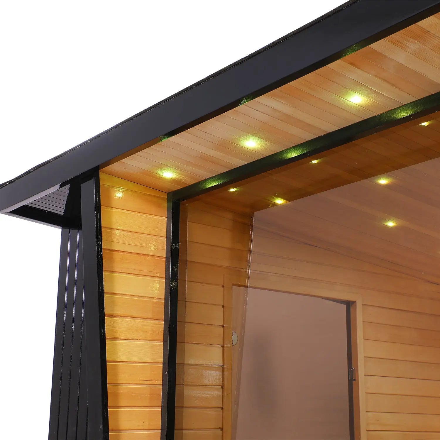Outdoor Black Square Sauna – Traditional Steam Sauna (2–8 Person Multiple Sizes), 6kW Heater, Outdoor Home Spa
