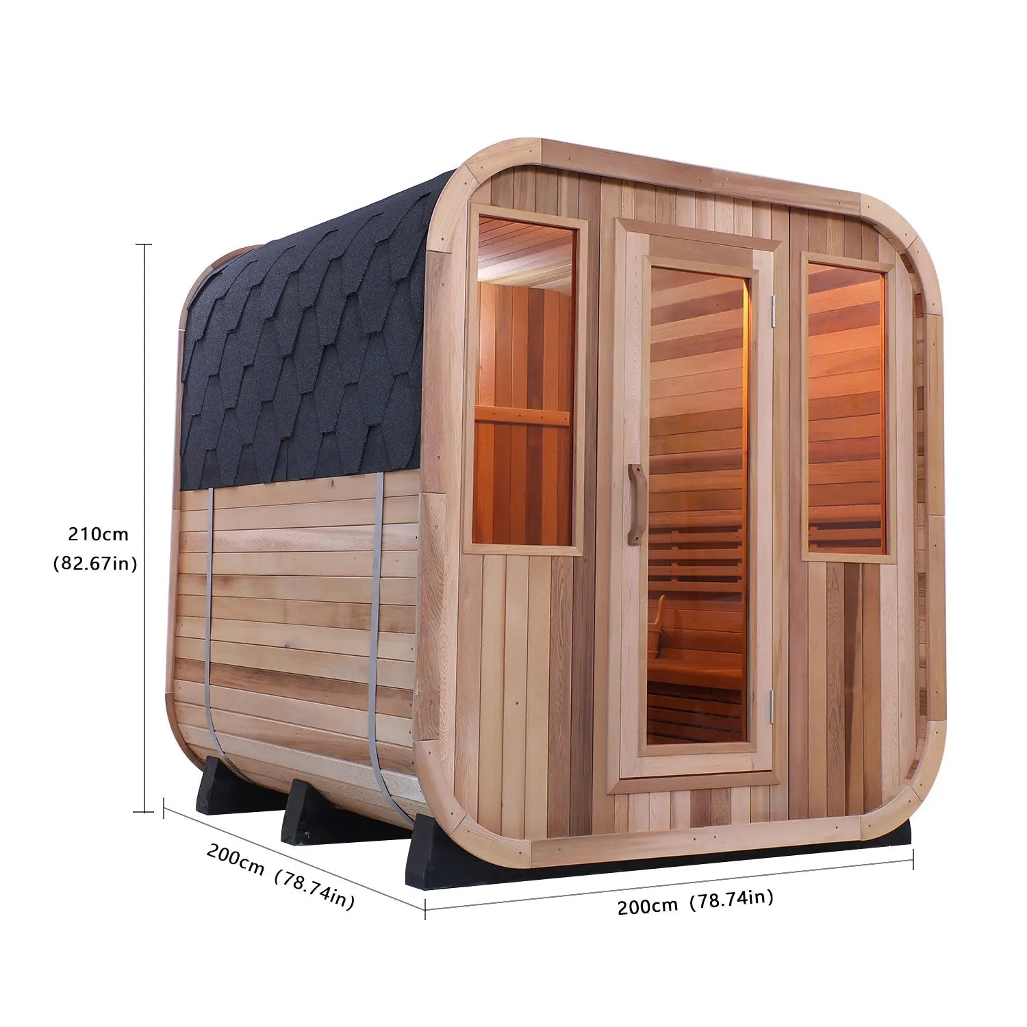 4–6 Person Traditional Red Cedar Sauna – Outdoor Home Steam Sauna with 6kW Heater