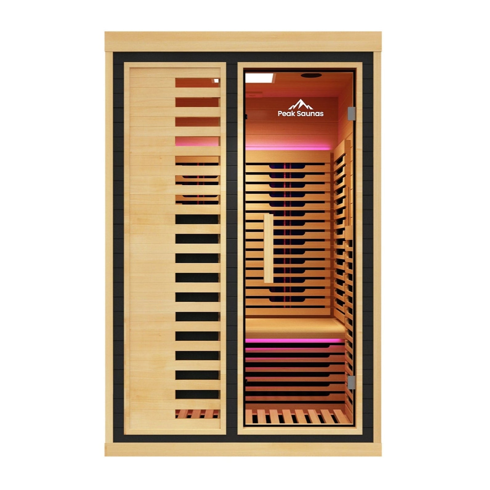 Peak Saunas Everest 2-Person Full Spectrum Infrared Sauna with Built-In XL Medical-Grade Red Light Therapy & Smart WiFi App Control