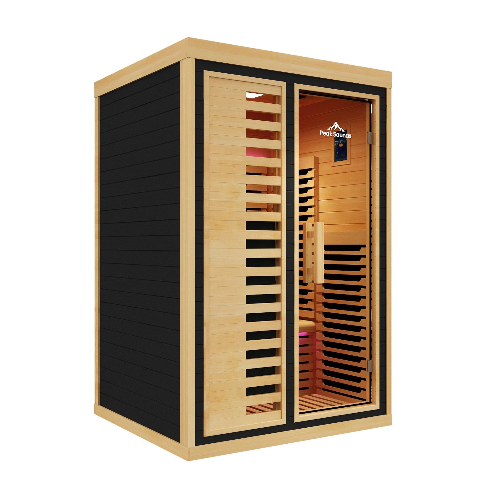 Peak Saunas Everest 2-Person Full Spectrum Infrared Sauna with Built-In XL Medical-Grade Red Light Therapy & Smart WiFi App Control