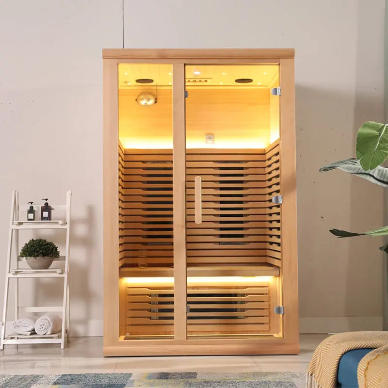 Far Infrared Sauna – Premium 1–2 Person Home Wellness Cabin with Chromotherapy & Oxygen Ionizer