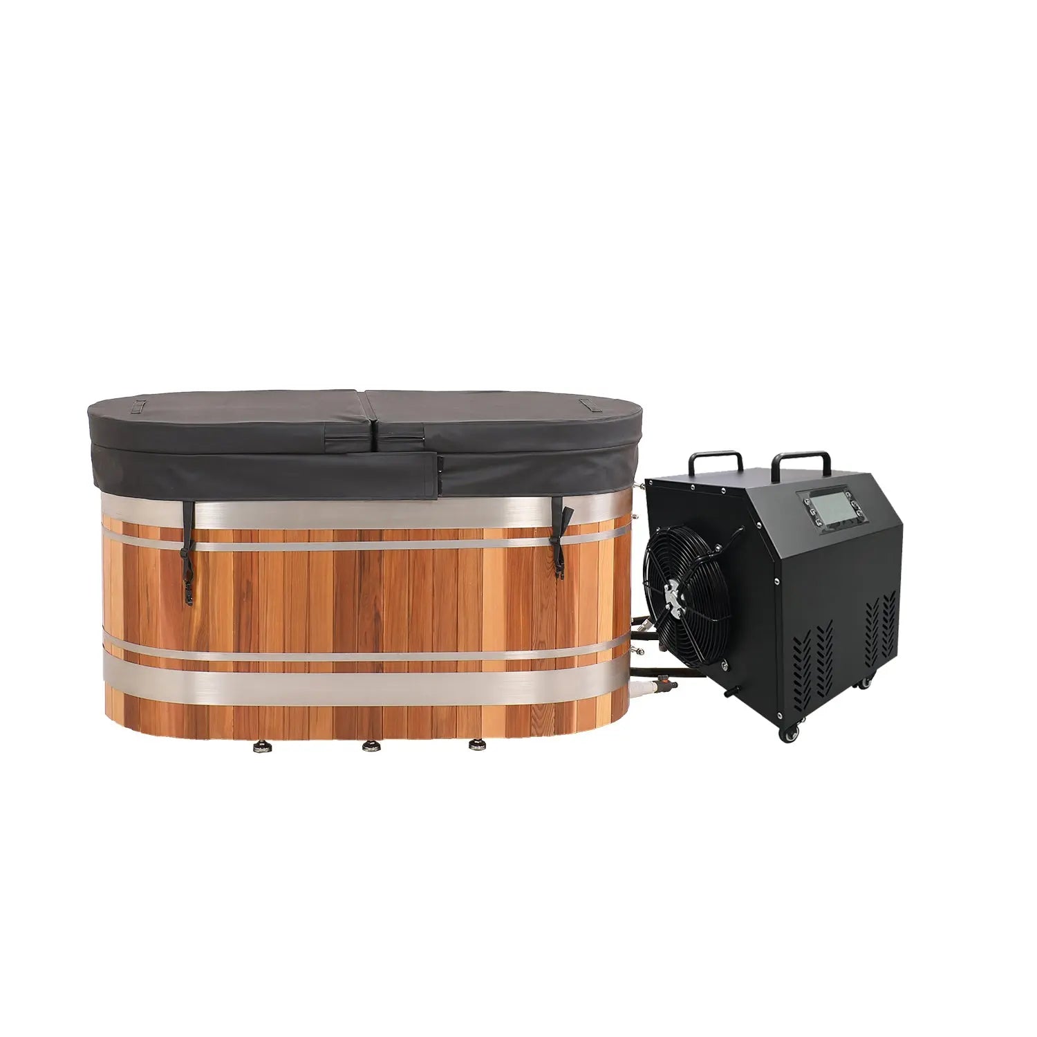 ICE TUB – Single-Person U-Shaped Cold Plunge for Recovery & Wellness, Red Cedar Ice Bath with Chiller