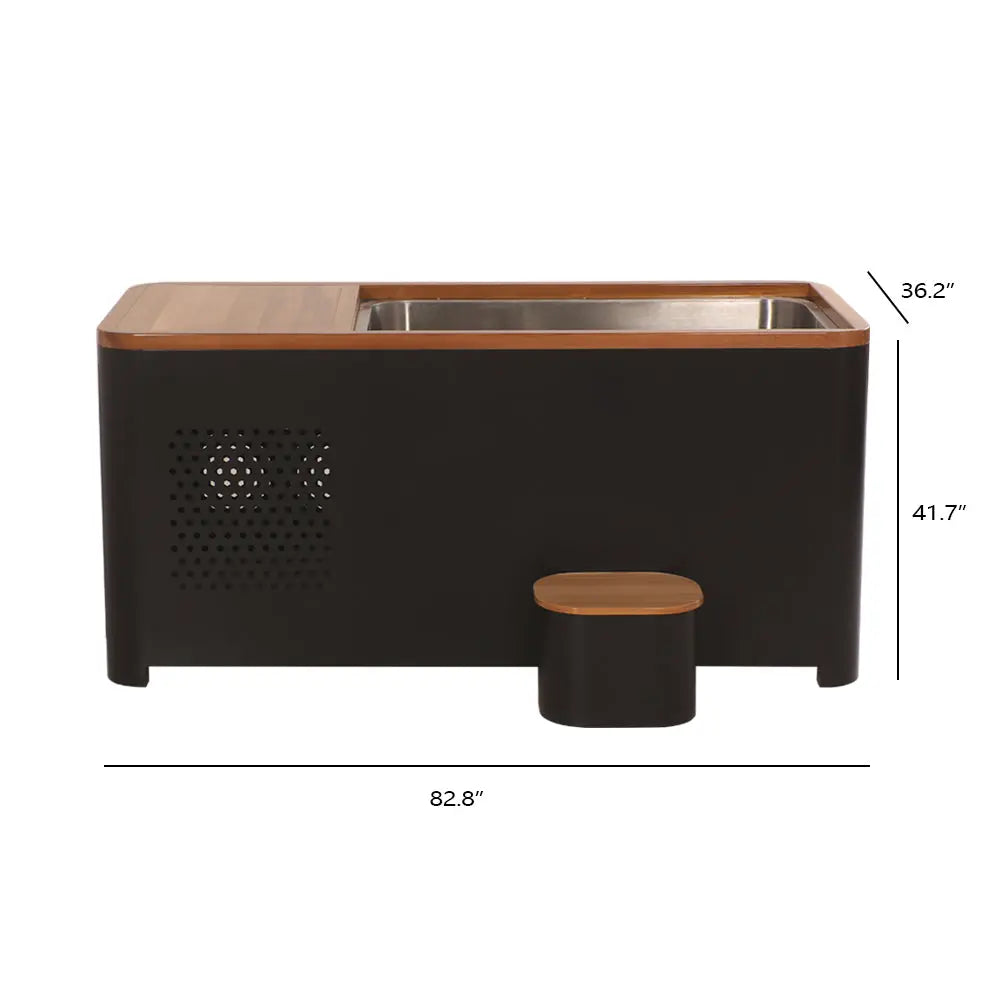 Black Rectangular Ice Tub – Outdoor Cold Plunge Recovery Bath