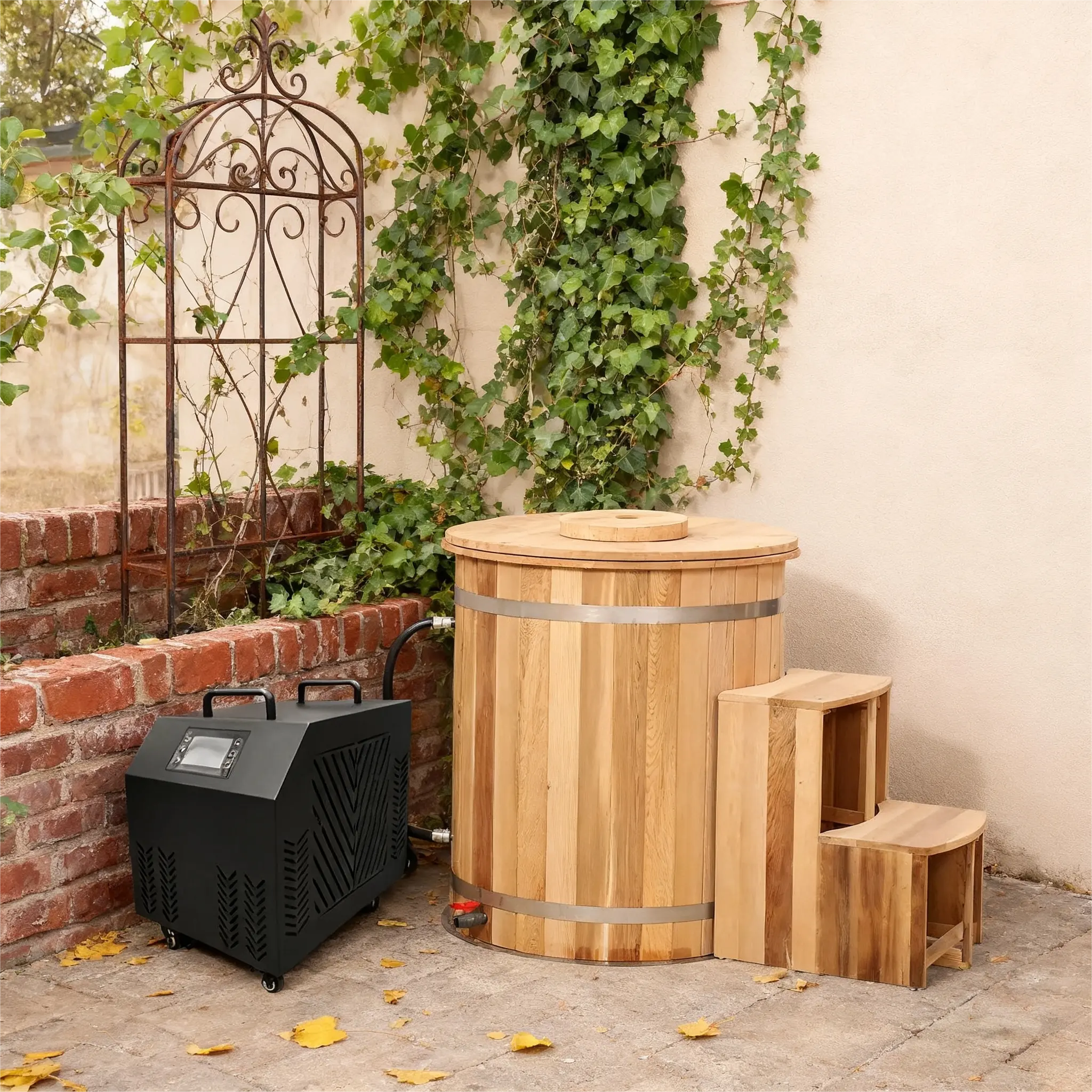 ICE TUB – Personal Cold Plunge Tub for Recovery & Wellness, Red Cedar Ice Bath with Chiller