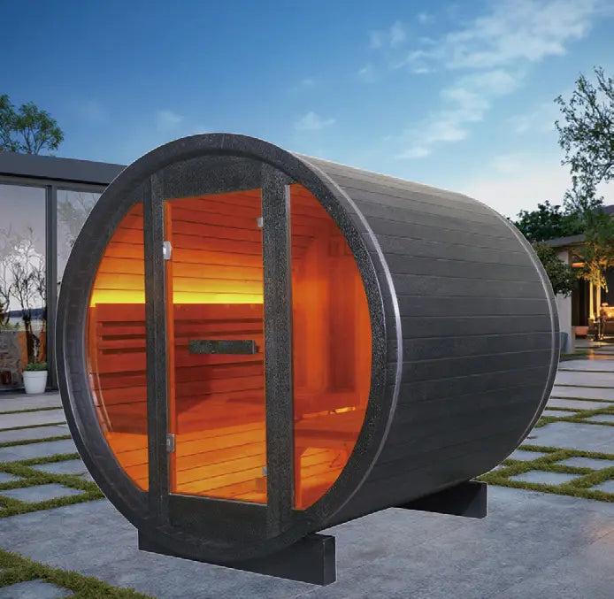 Anyi-6 Outdoor Sauna – Carbonized Spruce Wood | Durable 2-Person Home Wellness