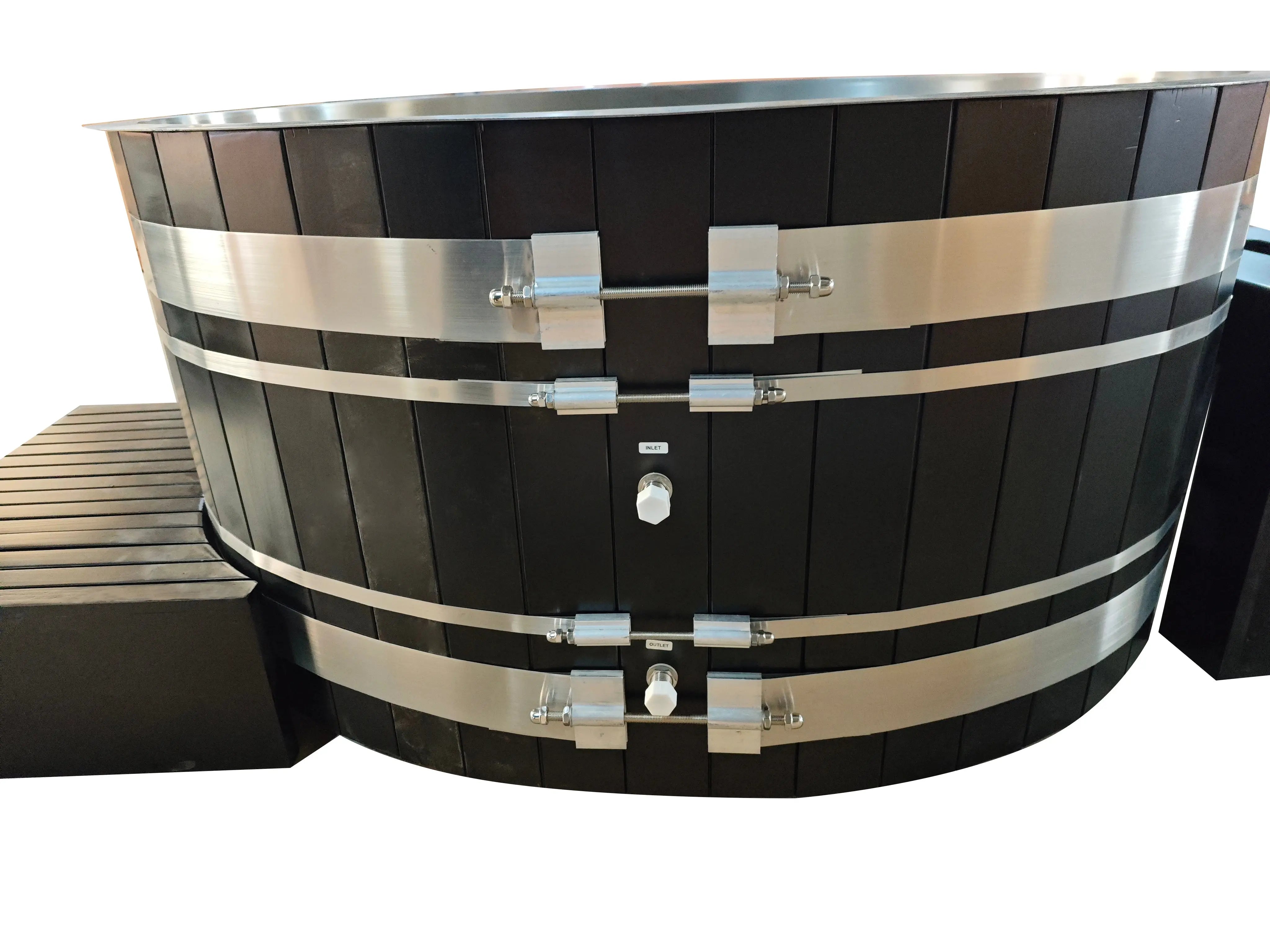 ICE TUB – Black Oval Red Cedar Cold Plunge Tub with Chiller for Recovery & Thermal Contrast Therapy