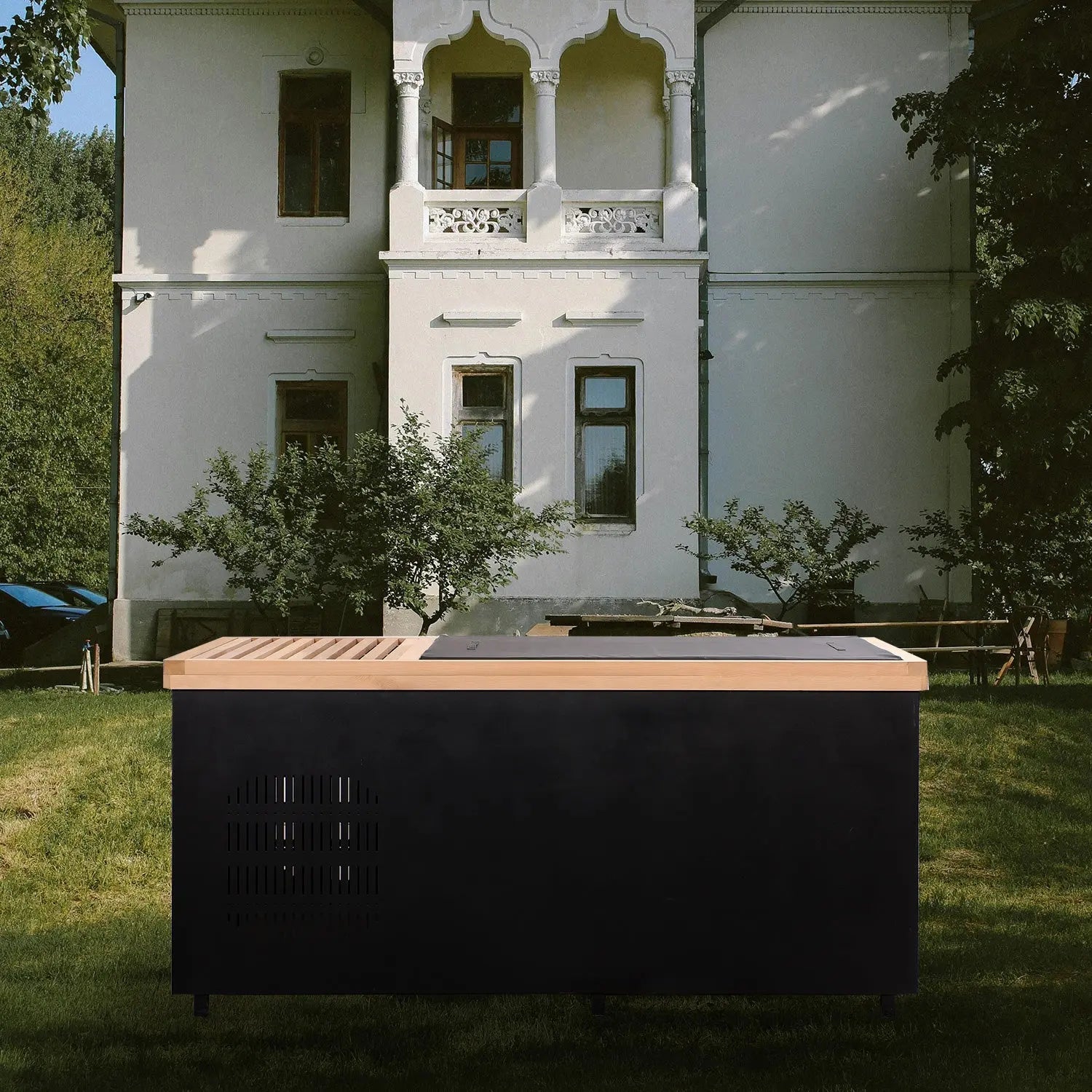 ICE TUB – Single-Person Rectangular Cold Plunge for Recovery & Wellness, Red Cedar Ice Bath with Chiller & Stairs
