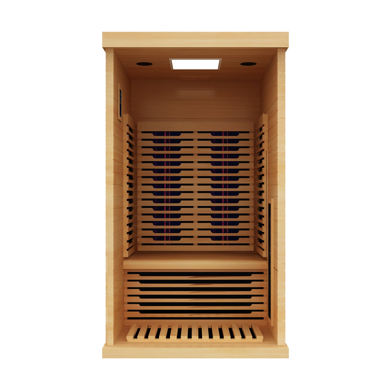 Peak Saunas Shasta 1-Person Full Spectrum Infrared Sauna with Built-In XL Medical-Grade Red Light Therapy & Smart WiFi App Control