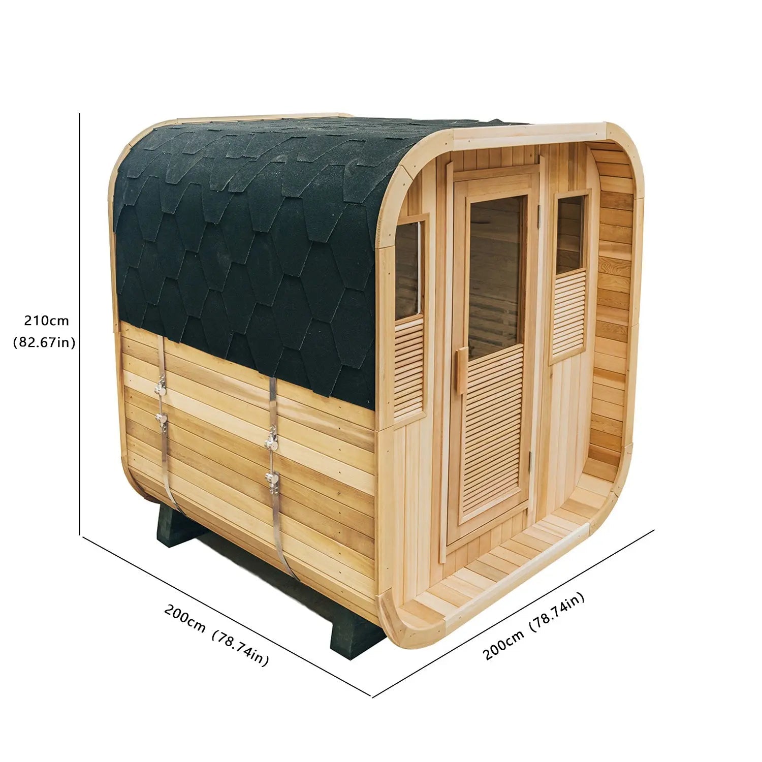 Anyi Red Cedar Outdoor Sauna – 4–6 Person Traditional Steam Sauna with 6kW Heater