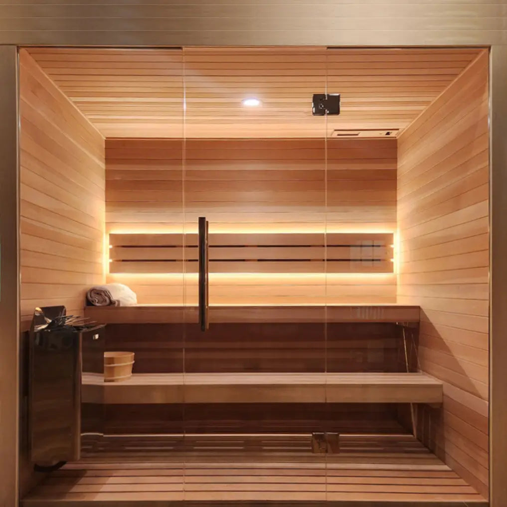Carbon Smart Saunas - 6' x 8' x 8' - by Finnish Sauna Builders