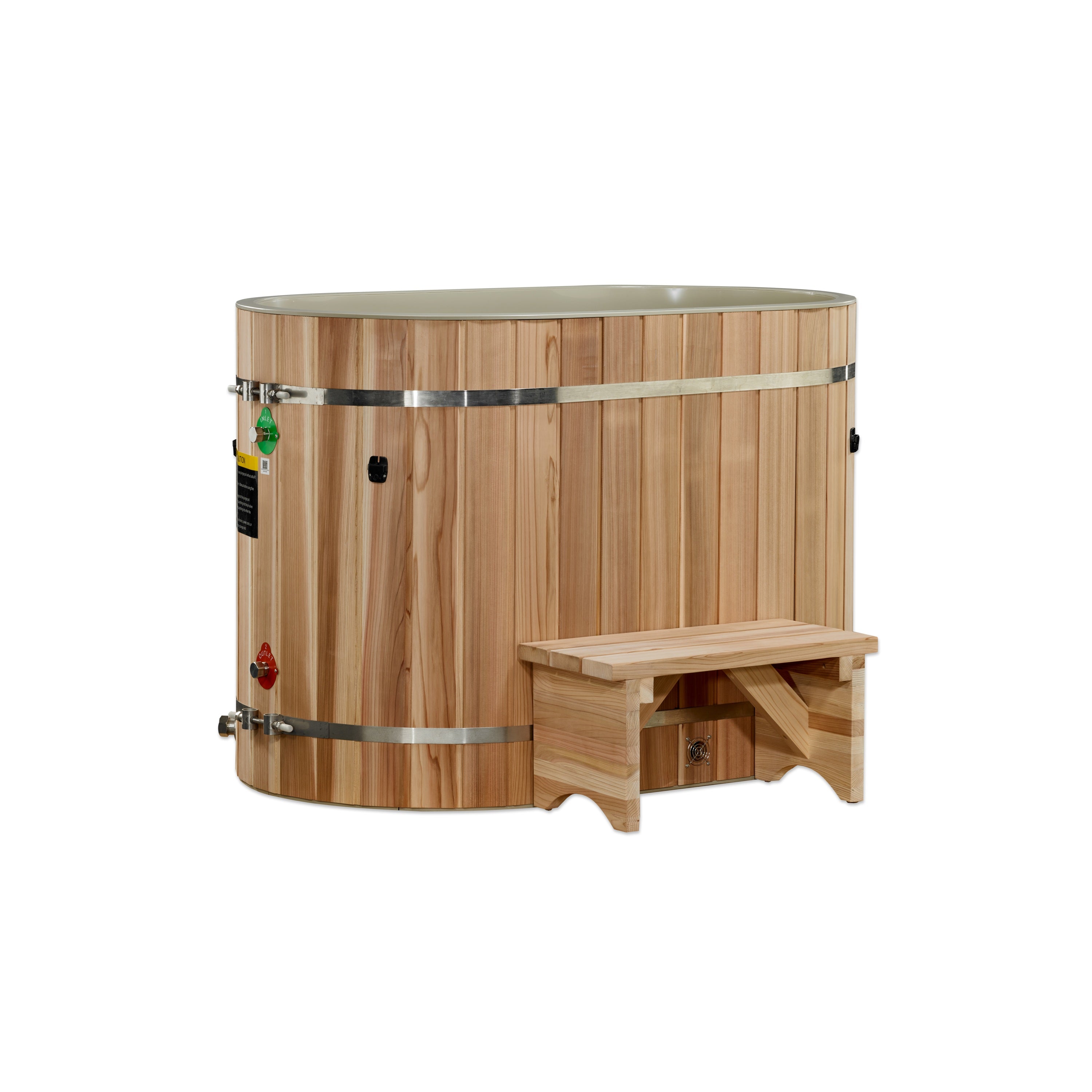 Dynamic Cold Therapy (DCT) Oval Barrel Tub (50-P) Pacific Cedar - 3/4 IN-OUT without Motor