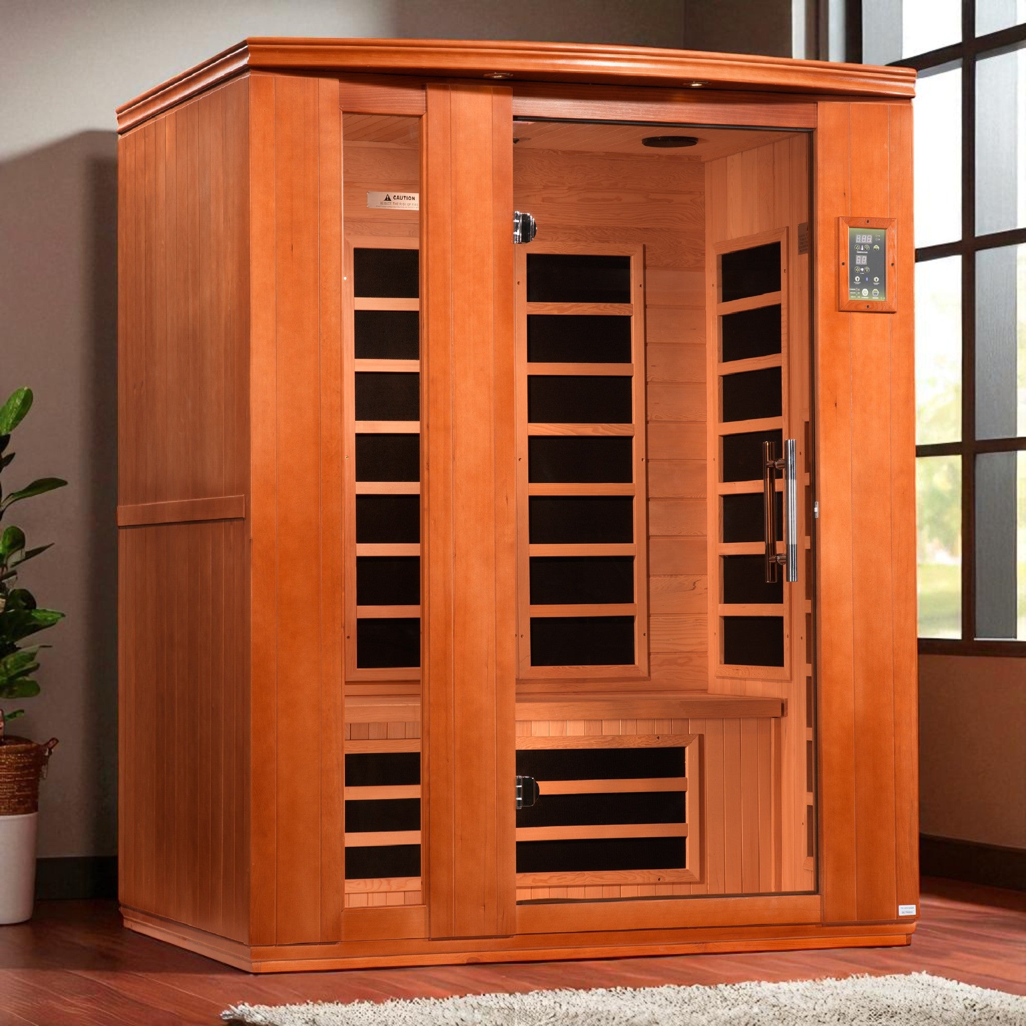 Golden Designs Dynamic Lugano 3 Person Ultra Low EMF FAR IR Sauna (DYN-6336-02 Elite)