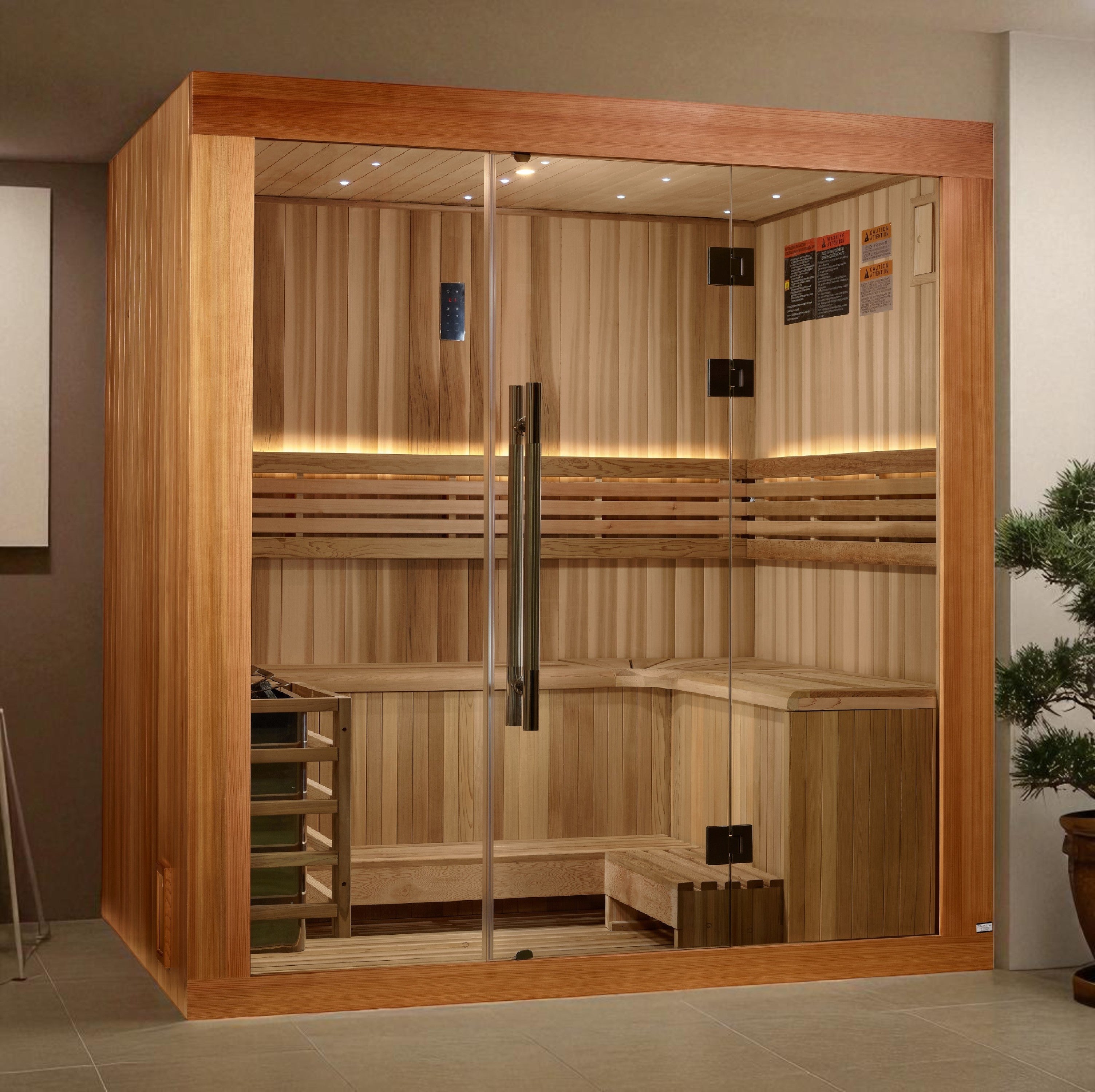 Golden Designs 2025 Updated Copenhagen 3 Person Traditional Sauna (GDI-7389-02)