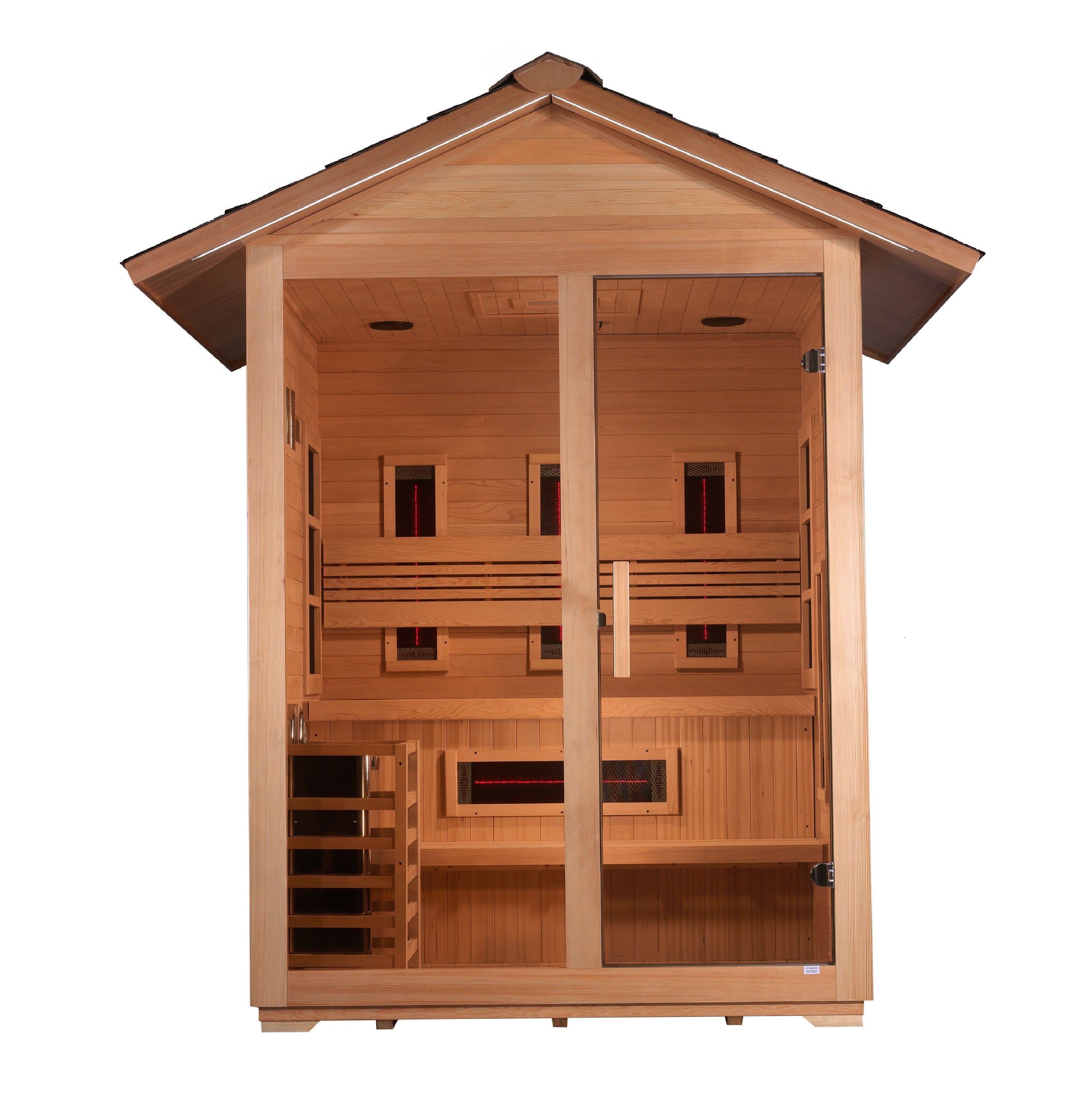 Golden Designs "Carinthia" 3-Person Hybrid (PureTech™ Full Spectrum IR or Traditional Stove) Outdoor Sauna