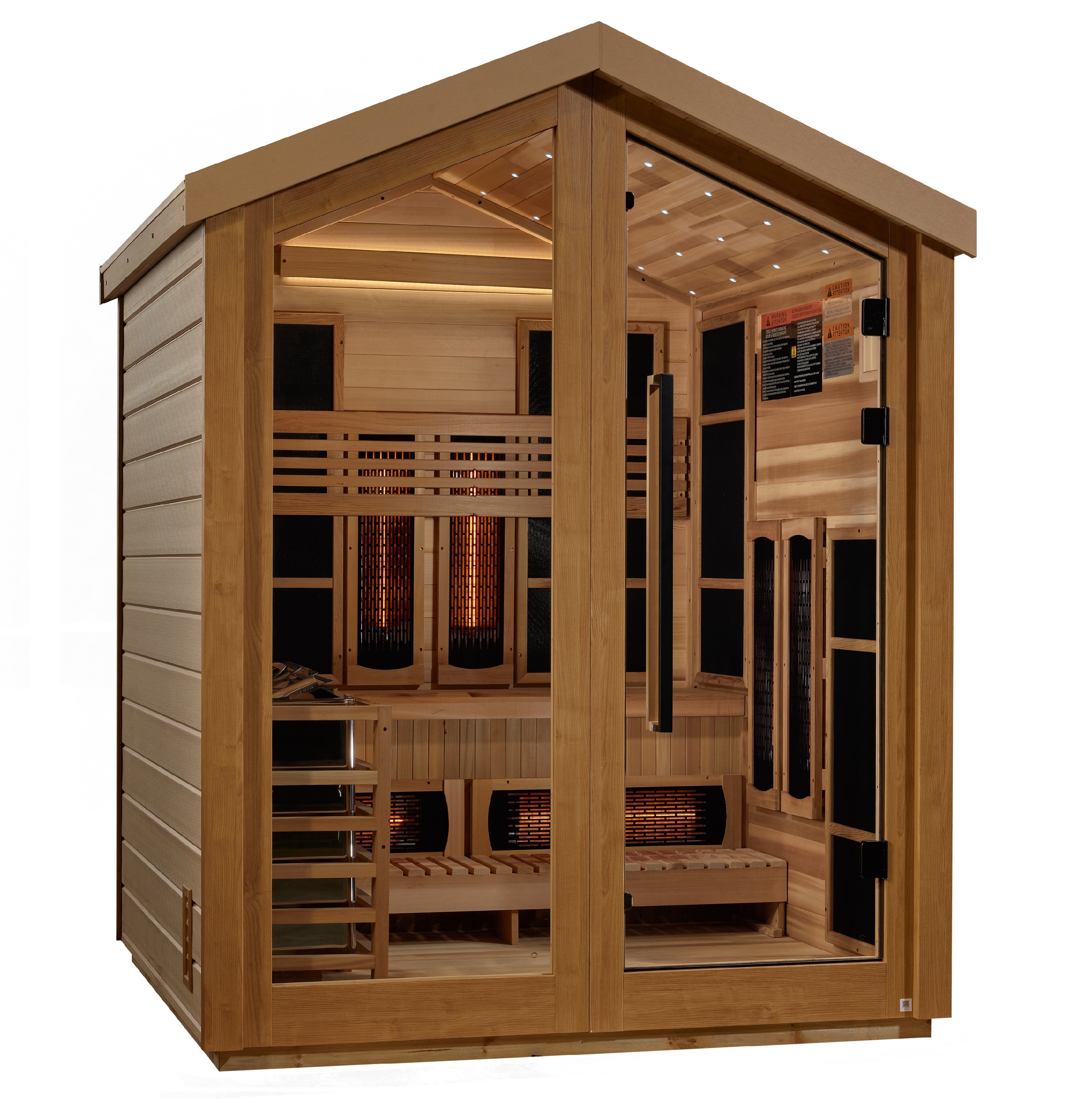 Golden Designs "Loviisa" 3-Person Hybrid PureTech™ Full Spectrum IR or Traditional Stove Outdoor Sauna