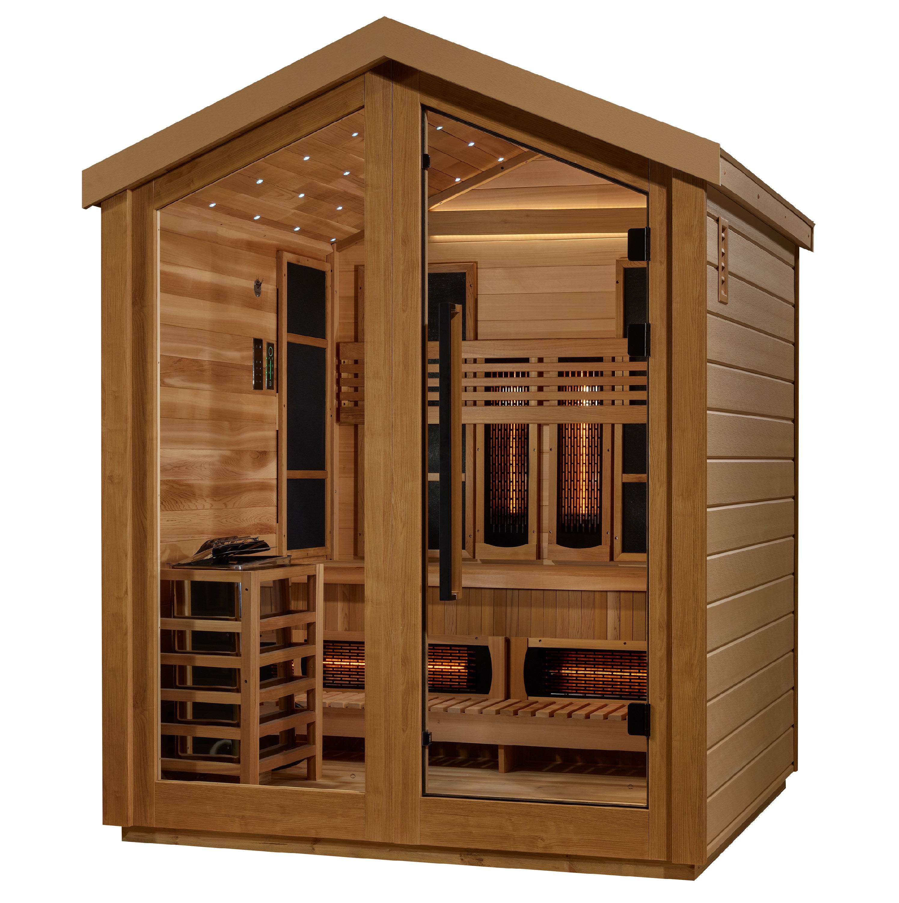 Golden Designs "Loviisa" 3-Person Hybrid PureTech™ Full Spectrum IR or Traditional Stove Outdoor Sauna